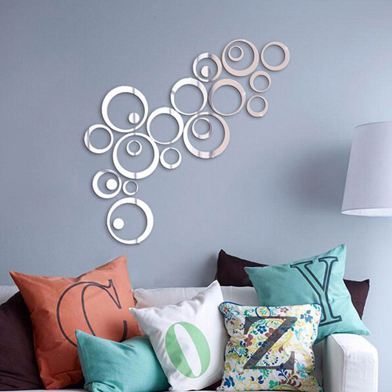 3D DIY Circles Mirror Wall Stickers