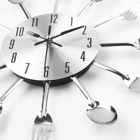 Cutlery Metal Kitchen Wall Clock