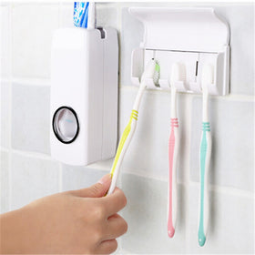 High Quality Automatic Toothpaste Dispenser Toothbrush Holder Set