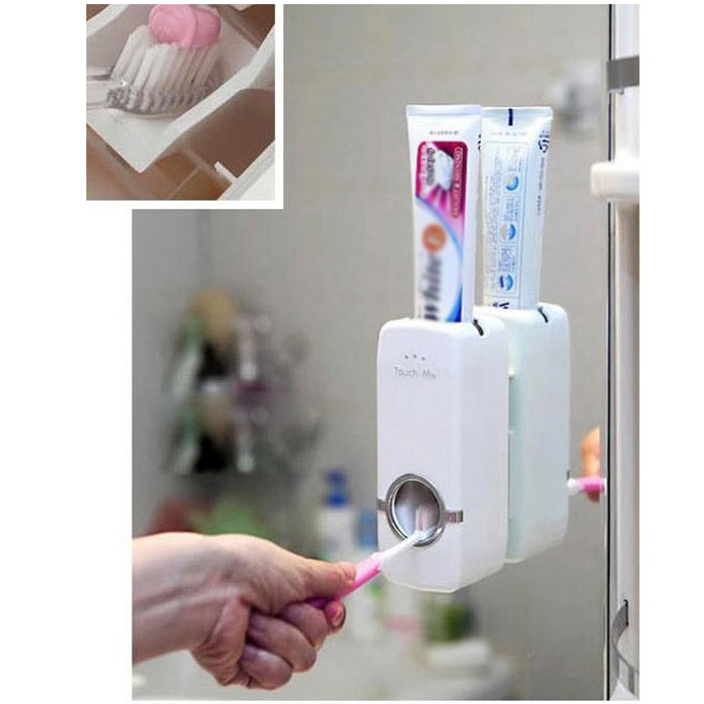 High Quality Automatic Toothpaste Dispenser Toothbrush Holder Set