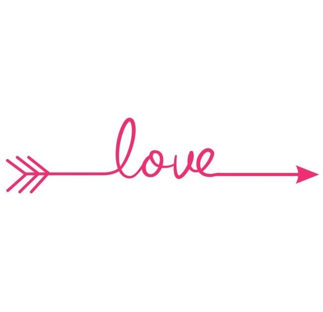 Multiple Colour Love Arrow Decals Wall Sticker