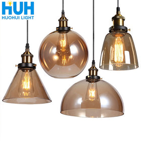American Amber Glass Pendant Lamp