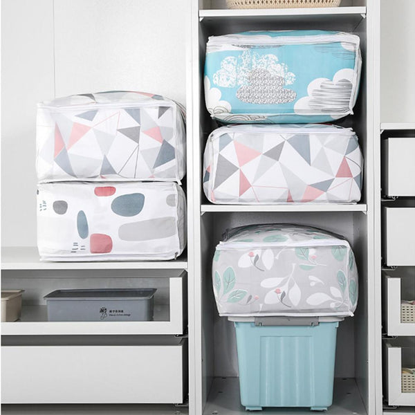 PEVA Clothes Quilt Storage Bag Waterproof Moisture-proof Cabinet Sorting Container Folding Quilt Holder Home Organization