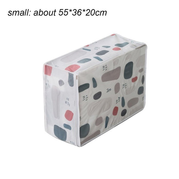 PEVA Clothes Quilt Storage Bag Waterproof Moisture-proof Cabinet Sorting Container Folding Quilt Holder Home Organization