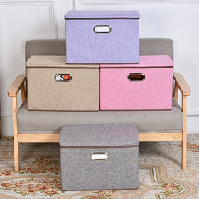 Folding Cotton Linen Fabric Storage Organization